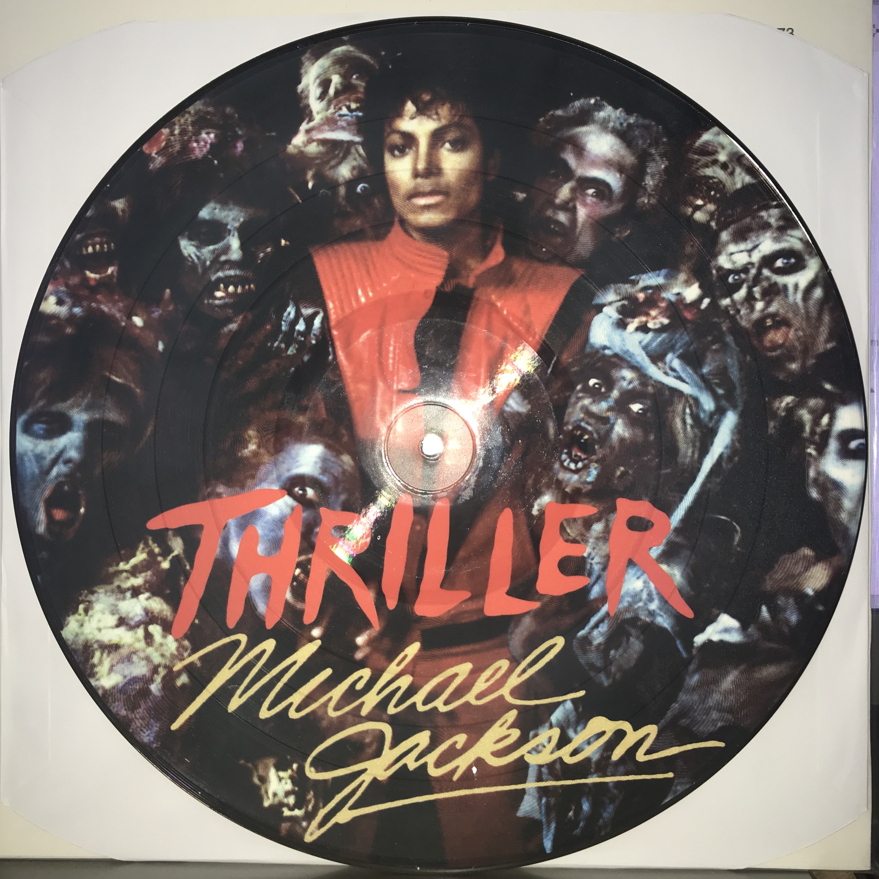 Michael jackson, thriller, 180 gram picture disc vinyl lp record brand new.