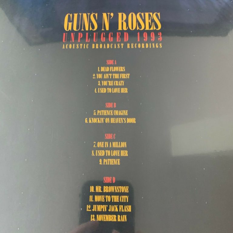 GUNS N' ROSES, UNPLUGGED 1993 ACOUSTIC BROADCAST 2LP Vinyl LTD COLORED ...