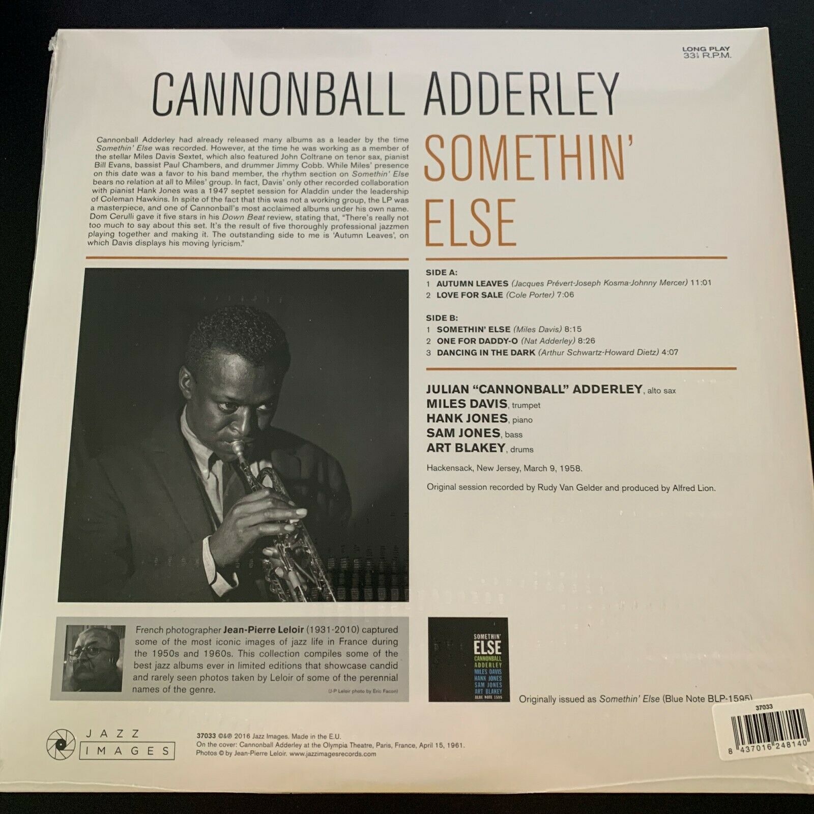 オフィシャル ジャズLP Cannonball Adderley/Somethin'Else - レコード