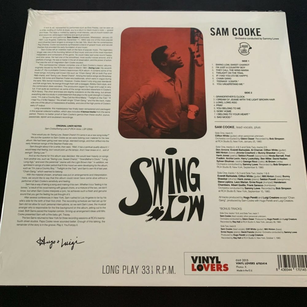 Sam Cooke Swing Low 180 Gram Limited Edition Audiophile Vinyl Lp Mac Kosmos 5728