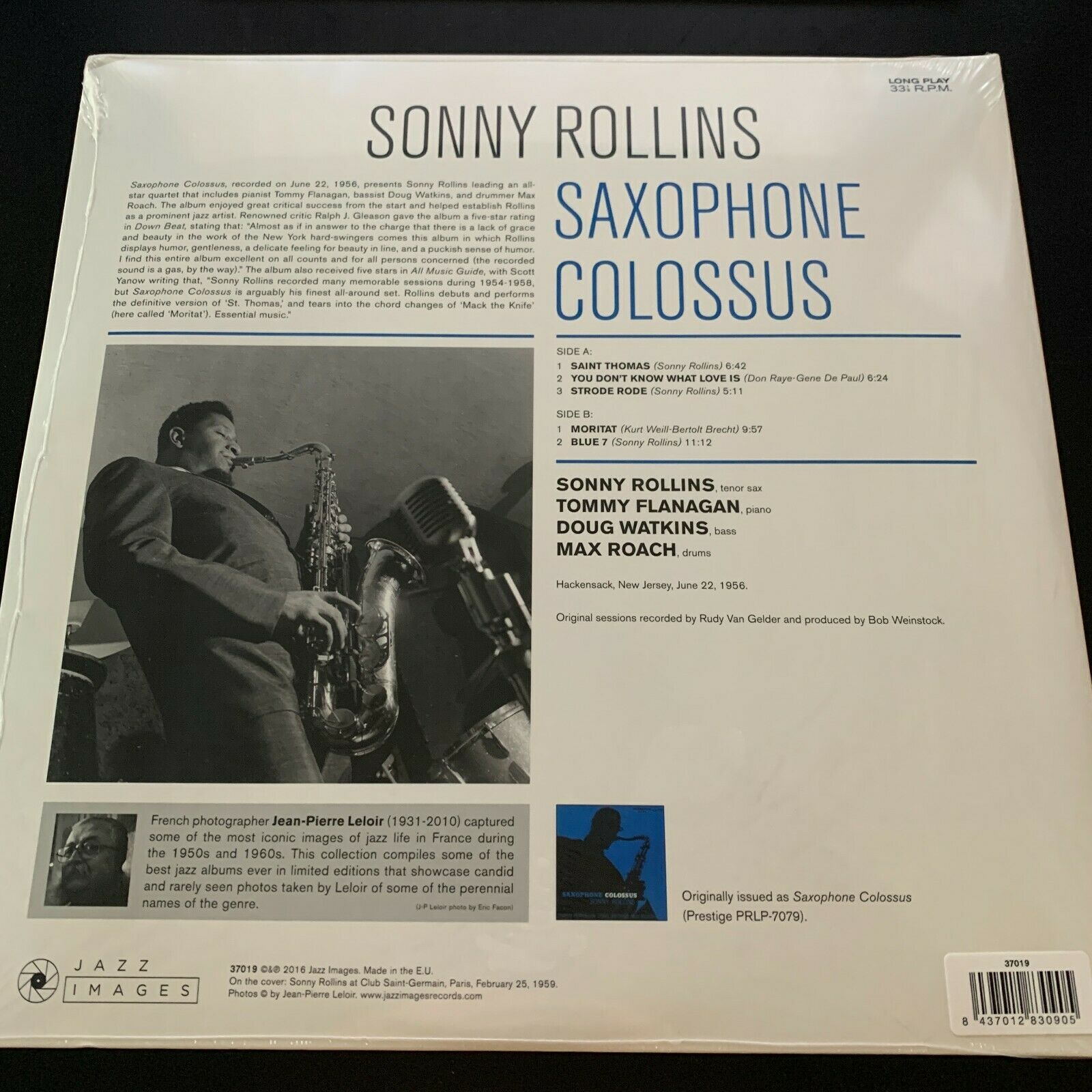 SONNY ROLLINS, SAXOPHONE COLOSSUS Gatefold Jacket, 180G VINYL JEAN