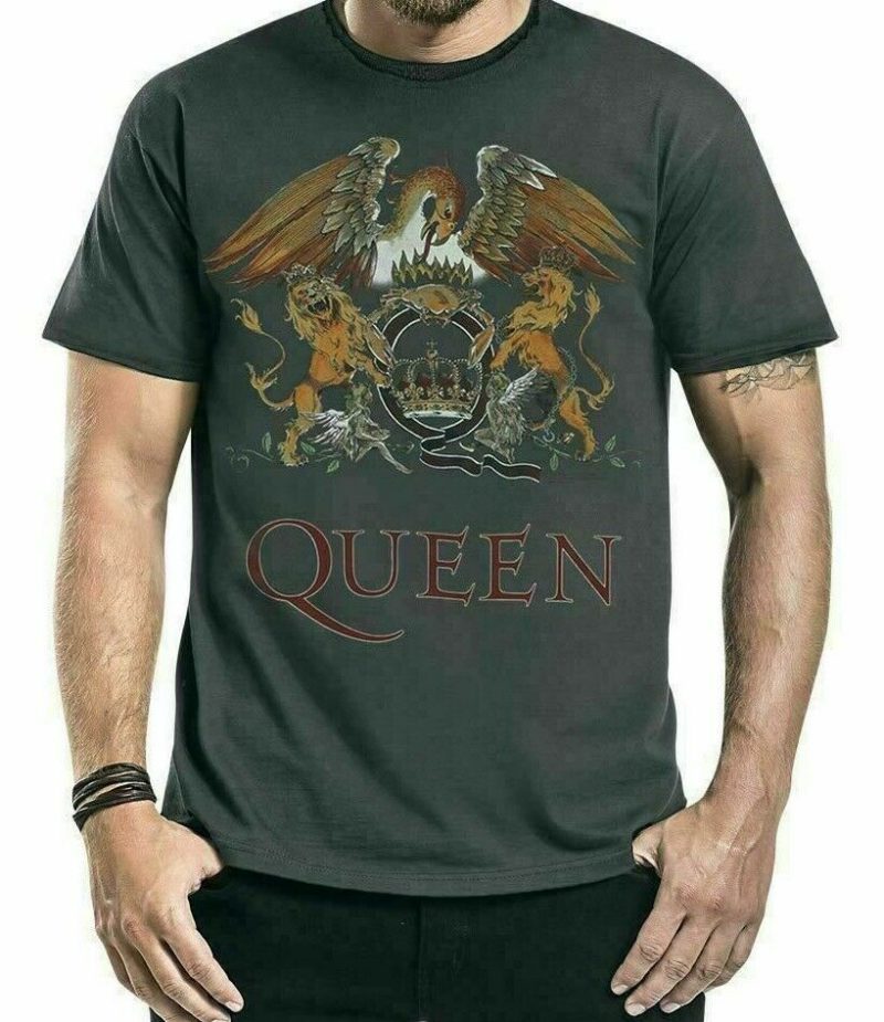 QUEEN, CREST LOGO, Vintage STYLE T-Shirt, XL, NEW WITH TAGS, Amplified TEE