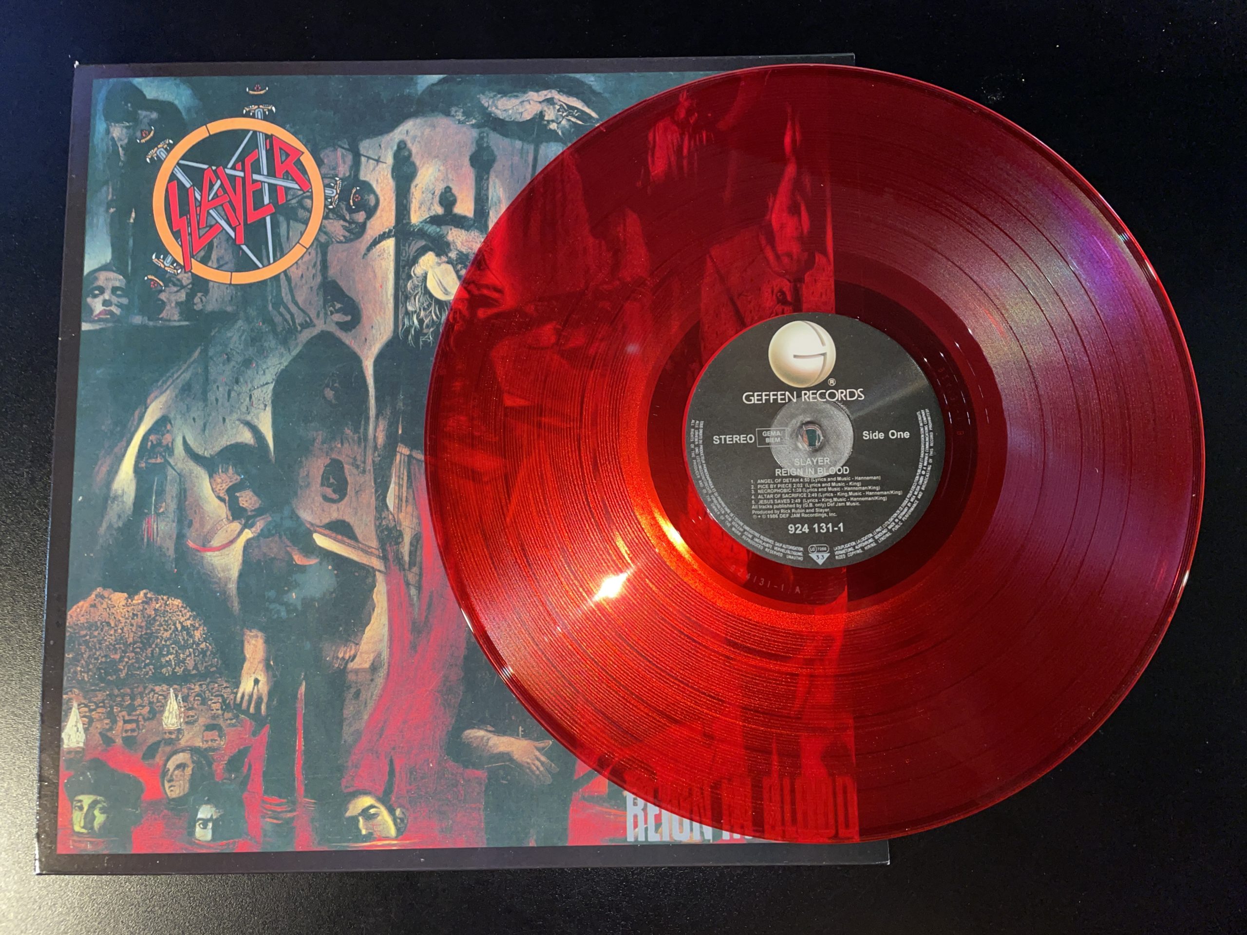 SLAYER, REIGN IN BLOOD, TRANSPARENT BLOOD RED 180G VINYL LP